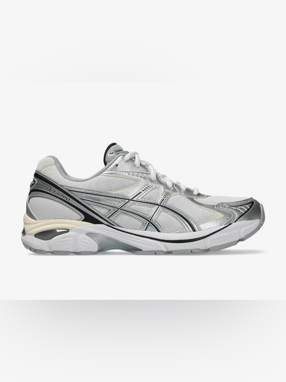 Asics Silver, White and Black Performance Running Shoe